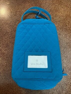 Vera Bradley Quilted Teal Insulated Lunch Bagwith Top Handle